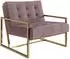 S-Style Möbel Duban Loungesessel Samtstoff, rosa, goldene Metallfüße (800000795807)