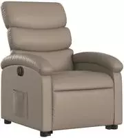 vidaXL Relaxsessel mit Aufstehhilfe Elektrisch Cappuccino Kunstleder