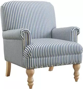 CASAVANTI Jaya Ohrensessel gestreift, blau, Naturfaser