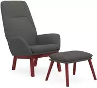 vidaXL Relaxsessel mit Hocker Dunkelgrau Stoff