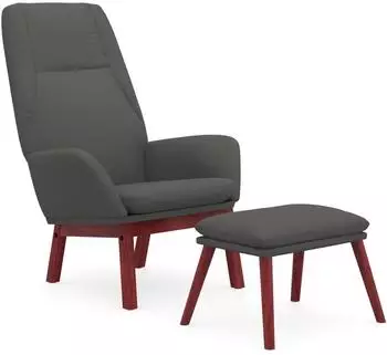 vidaXL Relaxsessel mit Hocker, Stoff, dunkelgrau