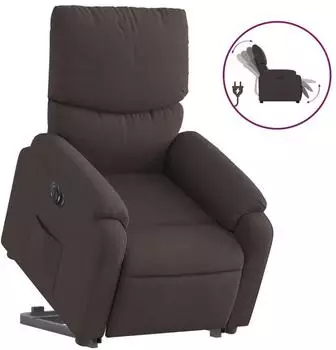 vidaXL Relaxsessel mit elektrischer Aufstehhilfe, Stoff, dunkelbraun (3204853)