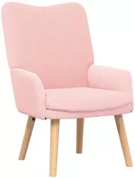 vidaXL Sessel rosa, Schafstoff, 63x67x94cm