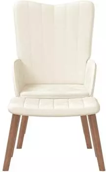 vidaXL Relaxsessel mit Hocker, cremeweiß, Samt (327675)