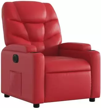 vidaXL Relaxsessel elektrisch, Kunstleder, rot (3204649)