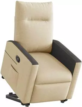 vidaXL Relaxsessel mit Aufstehhilfe, Stoff, creme (3324056)