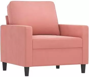 vidaXL Sessel mit Armlehnen, Samt, rosa, 60cm Sitzbreite (348728)