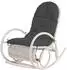 MCW Esmeraldas Schaukelstuhl Rattan, weiß, Auflage grau