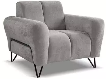Beautysofa Volare Polstersessel Chenille, schwarze Metallbeine, grau (Storm 85)