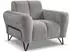 Beautysofa Volare Polstersessel Chenille, schwarze Metallbeine, grau (Storm 85)