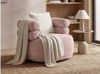 SESSEL Nano, Drehsessel mit runder Form, Rosa