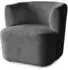 Beautysofa NORI Loungesessel Velours, dunkelgrau