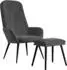 vidaXL Relaxsessel mit Hocker, Samt, dunkelgrau (3097620)