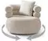 Beautysofa NANO Drehsessel-Set mit Hocker und Zierkissen, Stoff, beige (Dress Me 15)