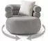 Beautysofa NANO Drehsessel-Set mit Hocker und Zierkissen, hellgrau, Textil (NANO)