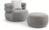 Beautysofa NANO Drehsessel-Set mit Hocker und Zierkissen, hellgrau, Textil (NANO)