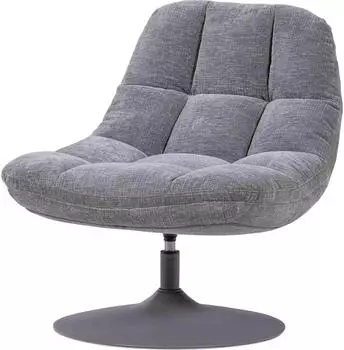 Woood Elvi Drehsessel Chenille-Stoff, hellgrau