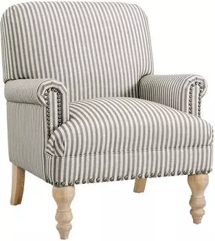 Mid.you Jaya Ohrensessel gestreift, Leinen, beige (Jaya)