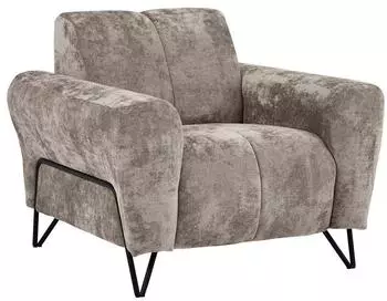 Beautysofa Volare Polstersessel Chenille Cappuccino schwarze Metallbeine