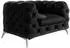 S-Style Möbel Chesterfield-Sessel Laura Samt, schwarz, 125x75x100cm (800000820553)