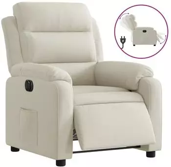 vidaXL Elektrischer Relaxsessel Samt, creme (3205079)