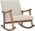 CLP Morelia Schaukelstuhl Stoff, Holzgestell Walnuss-Optik, creme (317274)