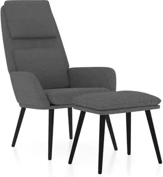 vidaXL Relaxsessel mit Hocker, hellgrauer Stoff (3097768)