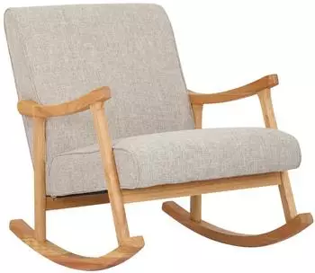 CLP Morelia Schaukelstuhl Stoff, creme, Holzkufen (314600)