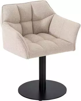 CLP Damaso Loungesessel, Stoff, elfenbein, schwarzes Metallgestell