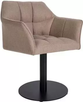 CLP Damaso Loungesessel Filz, taupe, schwarzes Metallgestell