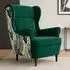 Beautysofa Havana Ohrensessel skandinavischer Stil, dunkelgrün, Wenge-Beine