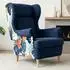 Beautysofa Havana Ohrensessel skandinavischer Stil, dunkelblau, Buchenbeine (Havana)