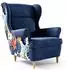Beautysofa Havana Ohrensessel skandinavischer Stil, dunkelblau, Buchenbeine (Havana)