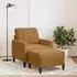 vidaXL Sessel mit Hocker, Samt, braun, 60cm (3278264)