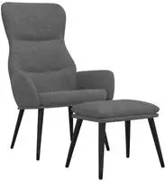 Relaxsessel Mit Hocker Hellgrau Stoff Vidaxl