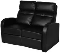 vidaXL Relaxsessel 2-Sitzer Kunstleder Schwarz