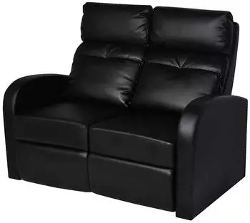vidaXL Relaxsessel 2-Sitzer Kunstleder schwarz (242001)