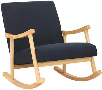 CLP Morelia Schaukelstuhl Stoff, Holzkufen, schwarz (314603)
