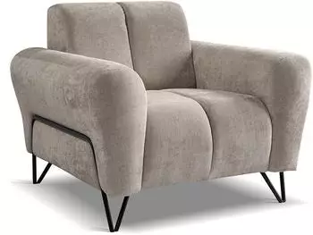 Beautysofa Volare Polstersessel Chenille, schwarze Metallbeine, cappuccino