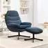 HomCom Relaxsessel mit Hocker Chenille-Stoff, blau (83B-547V00BU)