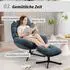 HomCom Relaxsessel mit Hocker Chenille-Stoff, blau (83B-547V00BU)