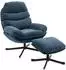 HomCom Relaxsessel mit Hocker Chenille-Stoff, blau (83B-547V00BU)