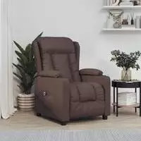 vidaXL Elektrischer Relaxsessel Braun Kunstleder