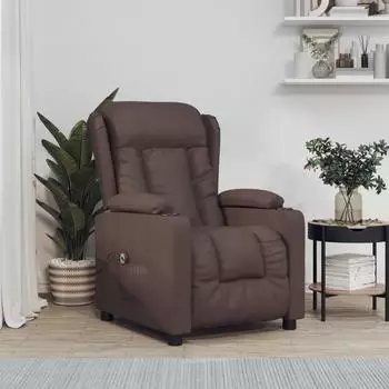 vidaXL Elektrischer Relaxsessel braun Kunstleder (3098802)