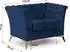 S-Style Möbel Chesterfield-Sessel Whitby Samt marineblau, goldene Füße
