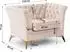 S-Style Möbel Chesterfield-Sessel Whitby Samt, beige, goldene Füße