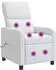 vidaXL Liegesessel mit Massagefunktion, verstellbar, weiß, Stoff