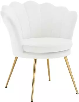 Woltu Relaxsessel Blumenform Samtbezug, weiß (W0ATT0795)