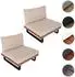 MCW Lounge-Sessel H54 2er-Set, Akazie/Alu, hellbraun, Polster beige (MCW-H54)