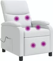 Massage Relaxsessel Wei&szlig; Stoff Vidaxl